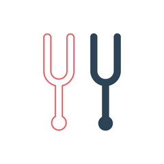 Tuning fork vector illustration icons set