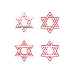 David star icons set flat vector template design trendy