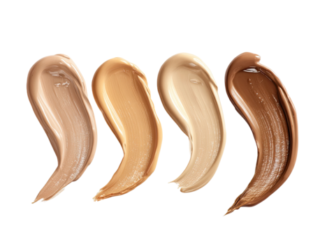 Foundation swatches in varying shades