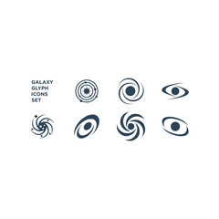 Galaxy icons set flat vector template design trendy