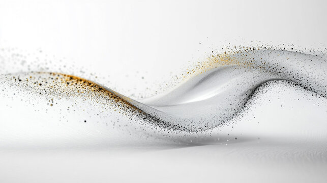 Gold, silver, and white data technology concept with funnel symbolizing flow and processing of vast data into insights, empty space reflecting chaos and potential - Powered by Adobe