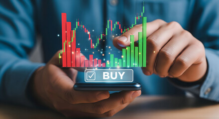 Invest now using mobile app to trade stocks with real time market analysis