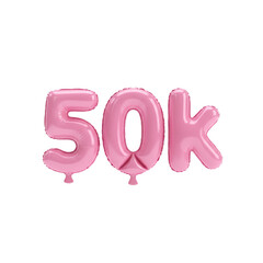 3d render of a discount symbol made of many spheres 50k