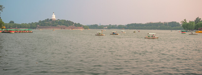 A panoramic view of Beihai Park in Beijing, China.