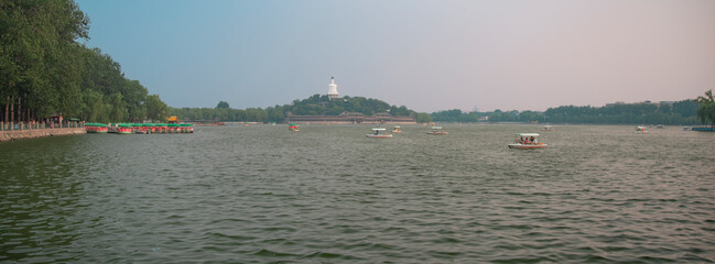 A panoramic view of Beihai Park in Beijing, China.