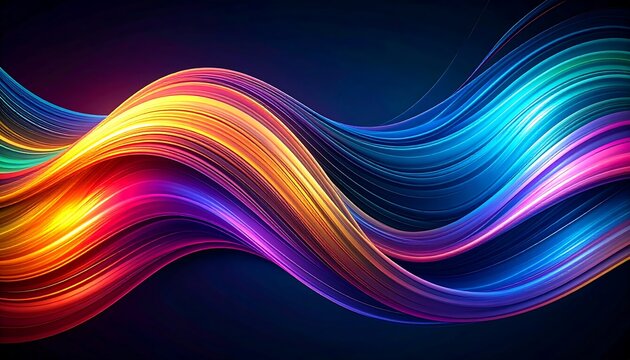 Vivid Abstract Swirl of Colorful Light Streaks on Dark Background