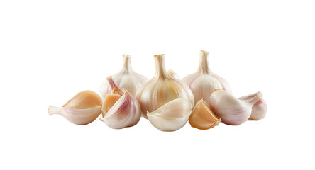 Garlic bulbs and cloves isolated on a white background