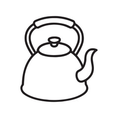 Tea Kettle Line Art Vector – Kitchen Appliance Icon