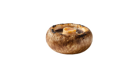 Grilled Portobello Mushroom on White Background