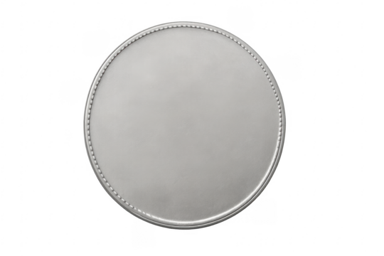 Blank silver coin template on transparent background - Powered by Adobe
