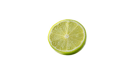 Half a Lime Slice Isolated on White