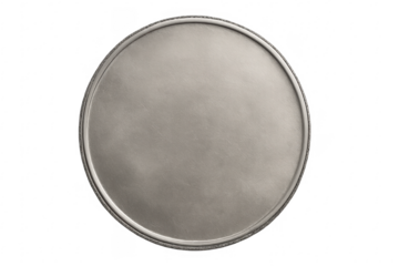 Blank metal coin or medal with transparent background