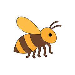 Cute Cartoon Bee Vector Illustration – Honey Bee Flat Design