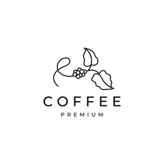 coffee bean logo with minimalist line art design style