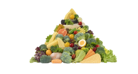 Healthy Food Pyramid Composition on White Background