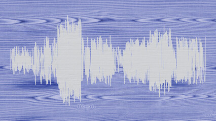 Abstract background with sound wave on blue wooden texture surface pattern