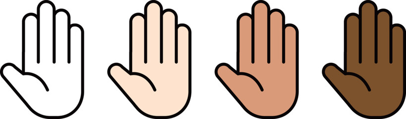 多様性　カラー　人種　手　ベクターイラスト素材