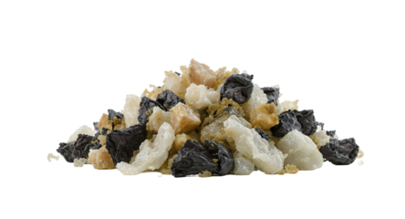 Pile of Abstract Textured Objects on White Background