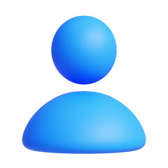 Simple Blue User Icon Representing A Person.