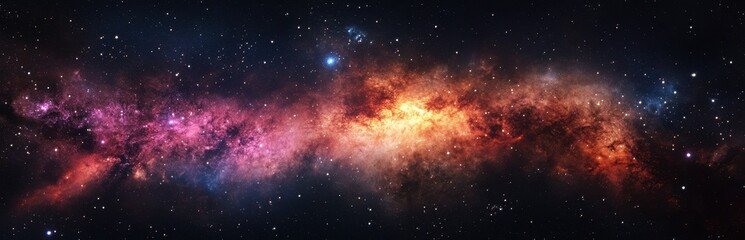 Obraz premium Stunning Cosmic Landscape with Vibrant Colors and Starry Background