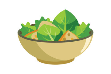A healthy fresh salad with green leaf and some cheese