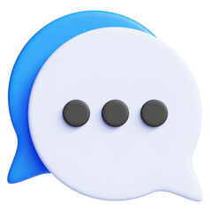 Naklejka premium 3D Chat Bubble Icon with Ellipsis Symbol.