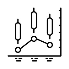 Black Outline Stock Chart on Transparent Background Depicting Financial Trends and Market Analysis for Business and Investment Strategies