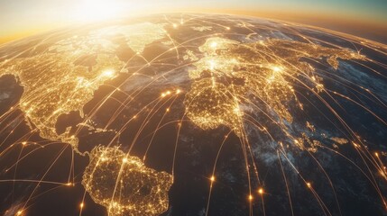 Global Network Connections on Earth at Night