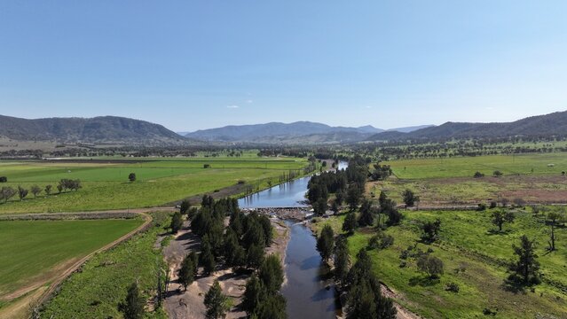 Aerial photo of Pages River Scone NSW Australia