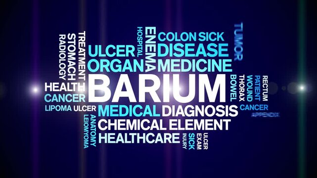 Barium animated word cloud-text design animation tag kinetic typography seamless loop.