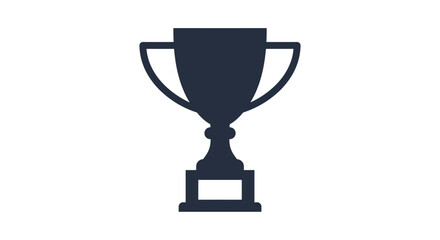 Silhouette trophy icon symbolizing achievement and victory on a clean white backdrop representing success and accomplishment.