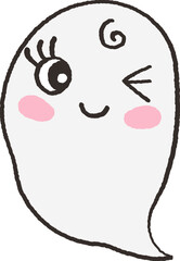 Cute halloween ghost cartoon doodle illustration
