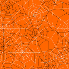 Spiderweb or cobweb seamless pattern background for Halloween. Vector illustration