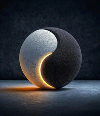 Glowing Black and White Sphere