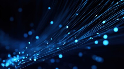 The artwork features a sleek technology abstract in blue gradient. Below, vibrant silk elements create a sense of movement and connection, showcasing a modern digital theme.