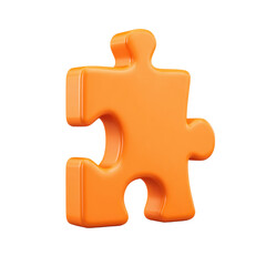 Obraz premium Bright Orange Single Puzzle Piece Represents Problem Solving and Creativity in a Minimalist Design Aesthetic for Concept Visuals