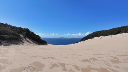 Fototapeta premium Aerial photo of Rainbow Beach Queensland, Australia