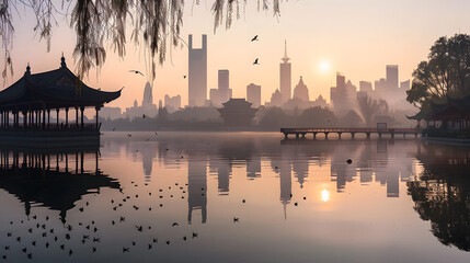 LakePavilionCityscape