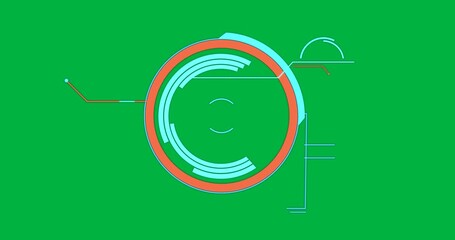 Animation of scientific data processing over transparent background