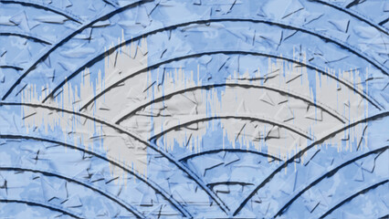 Abstract blue wave pattern background for decoration and textile design use