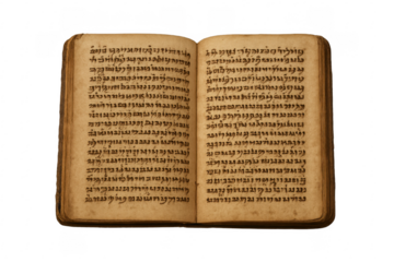 Ancient historical manuscript book with old script writing