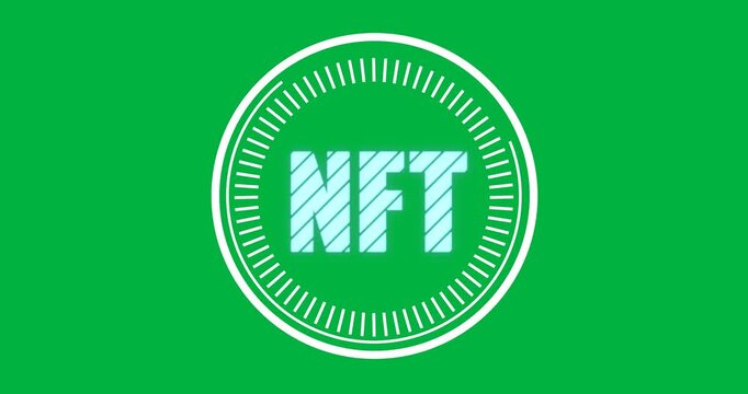 Animation of ntf in processing circle over transparent background