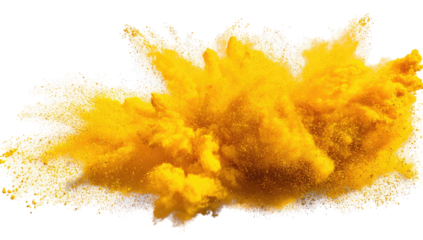 Bright yellow powder explosion