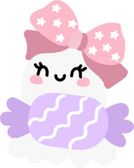 Cute Halloween Ghost Cartoon Character