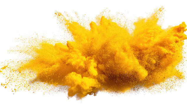 Bright yellow powder explosion - Powered by Adobe