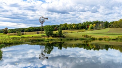 Tranquil Rural Landscapes: Lakes, Rivers & Ponds with Reflections, Green Forests and Blue Skies