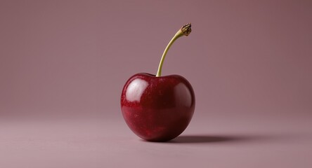 Single Cherry on a Neutral Background
