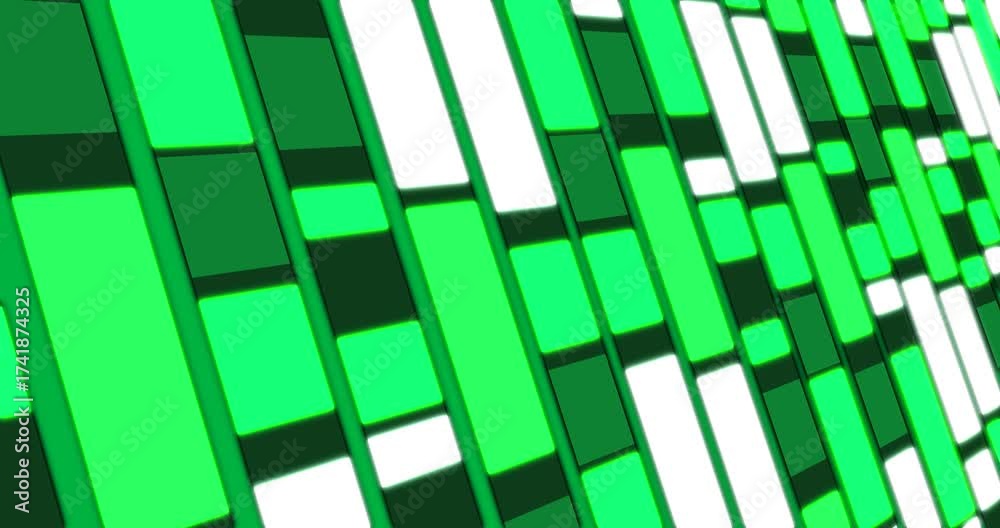 Canvas Prints animation of rectangles changing colours in shades of green