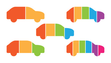 Segmented car parts infographic for automotive business, transport stages, and logistics workflow