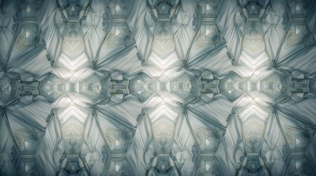 Perfectly Symmetrical Fabric Background: Geometric Pattern Inspires Order and Balance